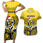 custom-richmond-football-christmas-couples-matching-short-sleeve-bodycon-dress-and-hawaiian-shirt-merry-xmas-2023-mix-aboriginal-art