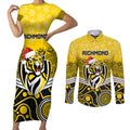 custom-richmond-football-christmas-couples-matching-short-sleeve-bodycon-dress-and-long-sleeve-button-shirt-merry-xmas-2023-mix-aboriginal-art