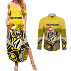 custom-richmond-football-christmas-couples-matching-summer-maxi-dress-and-long-sleeve-button-shirt-merry-xmas-2023-mix-aboriginal-art
