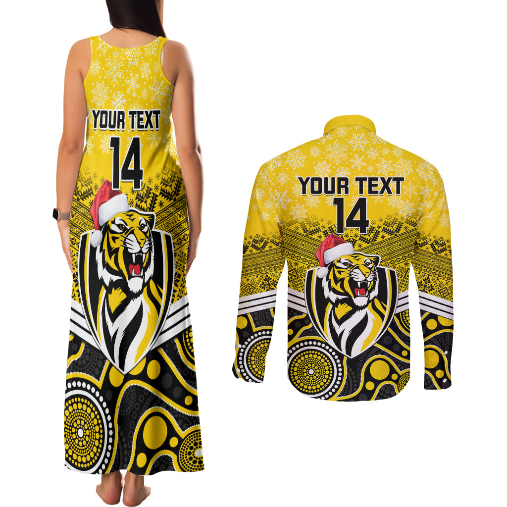 custom-richmond-football-christmas-couples-matching-tank-maxi-dress-and-long-sleeve-button-shirt-merry-xmas-2023-mix-aboriginal-art