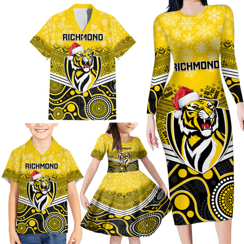 custom-richmond-football-christmas-family-matching-long-sleeve-bodycon-dress-and-hawaiian-shirt-merry-xmas-2023-mix-aboriginal-art