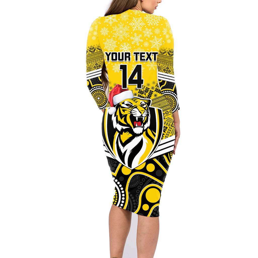 custom-richmond-football-christmas-family-matching-long-sleeve-bodycon-dress-and-hawaiian-shirt-merry-xmas-2023-mix-aboriginal-art