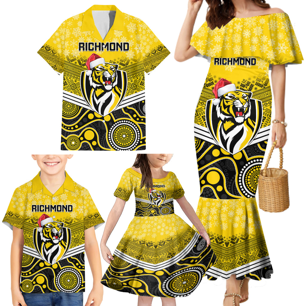 custom-richmond-football-christmas-family-matching-mermaid-dress-and-hawaiian-shirt-merry-xmas-2023-mix-aboriginal-art