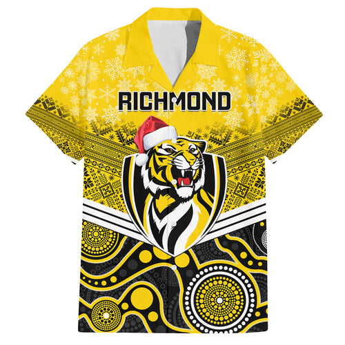 custom-richmond-football-christmas-family-matching-off-shoulder-long-sleeve-dress-and-hawaiian-shirt-merry-xmas-2023-mix-aboriginal-art