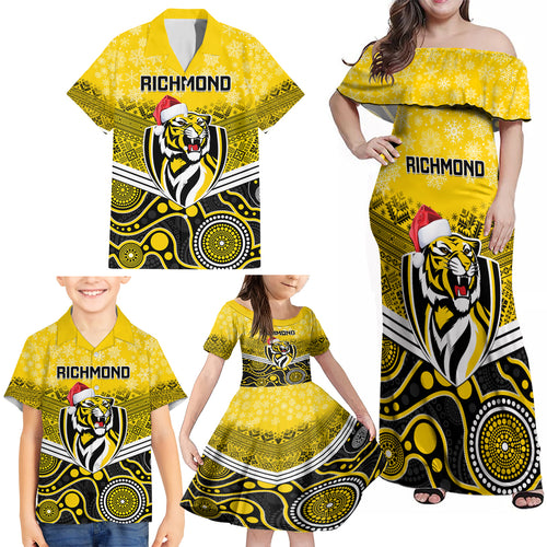 custom-richmond-football-christmas-family-matching-off-shoulder-maxi-dress-and-hawaiian-shirt-merry-xmas-2023-mix-aboriginal-art