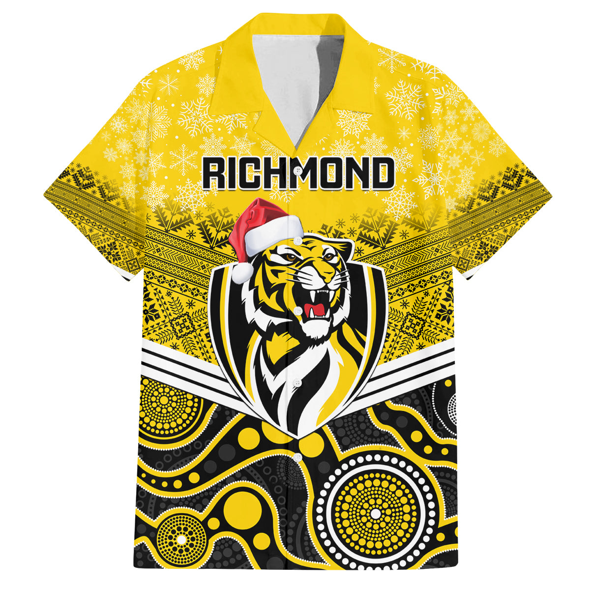custom-richmond-football-christmas-family-matching-off-shoulder-maxi-dress-and-hawaiian-shirt-merry-xmas-2023-mix-aboriginal-art