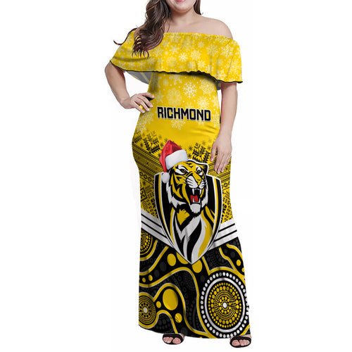 custom-richmond-football-christmas-family-matching-off-shoulder-maxi-dress-and-hawaiian-shirt-merry-xmas-2023-mix-aboriginal-art