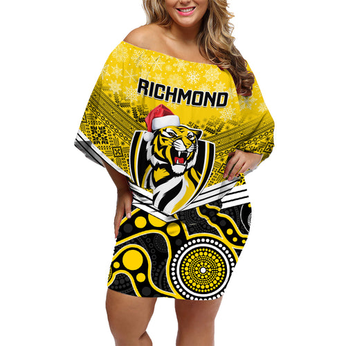 custom-richmond-football-christmas-family-matching-off-shoulder-short-dress-and-hawaiian-shirt-merry-xmas-2023-mix-aboriginal-art