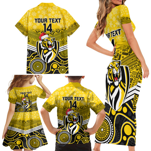custom-richmond-football-christmas-family-matching-short-sleeve-bodycon-dress-and-hawaiian-shirt-merry-xmas-2023-mix-aboriginal-art