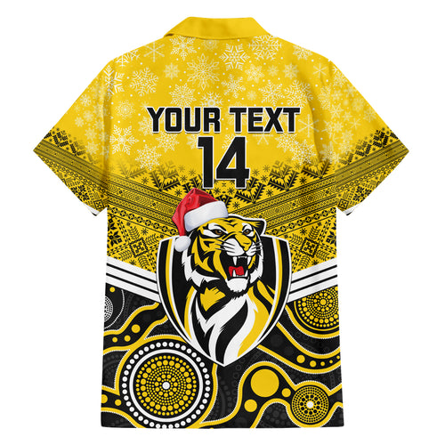 custom-richmond-football-christmas-family-matching-short-sleeve-bodycon-dress-and-hawaiian-shirt-merry-xmas-2023-mix-aboriginal-art