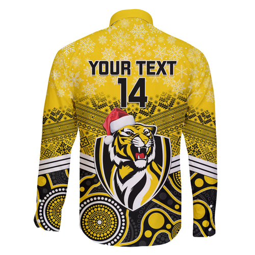 custom-richmond-football-christmas-family-matching-short-sleeve-bodycon-dress-and-hawaiian-shirt-merry-xmas-2023-mix-aboriginal-art