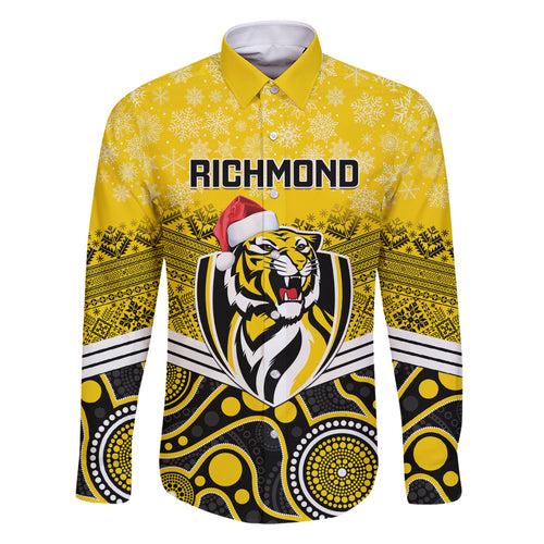 custom-richmond-football-christmas-family-matching-summer-maxi-dress-and-hawaiian-shirt-merry-xmas-2023-mix-aboriginal-art