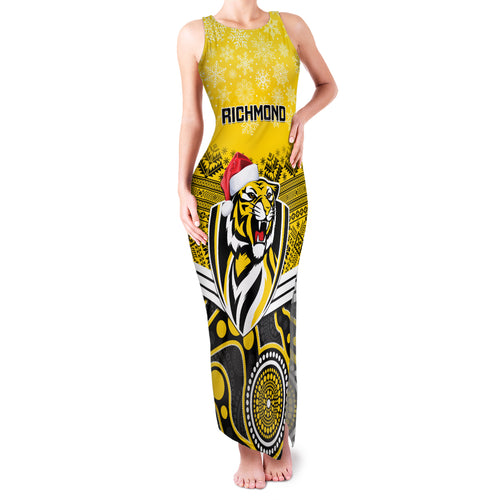 custom-richmond-football-christmas-family-matching-tank-maxi-dress-and-hawaiian-shirt-merry-xmas-2023-mix-aboriginal-art