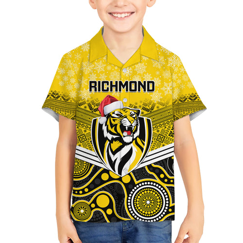 custom-richmond-football-christmas-family-matching-tank-maxi-dress-and-hawaiian-shirt-merry-xmas-2023-mix-aboriginal-art