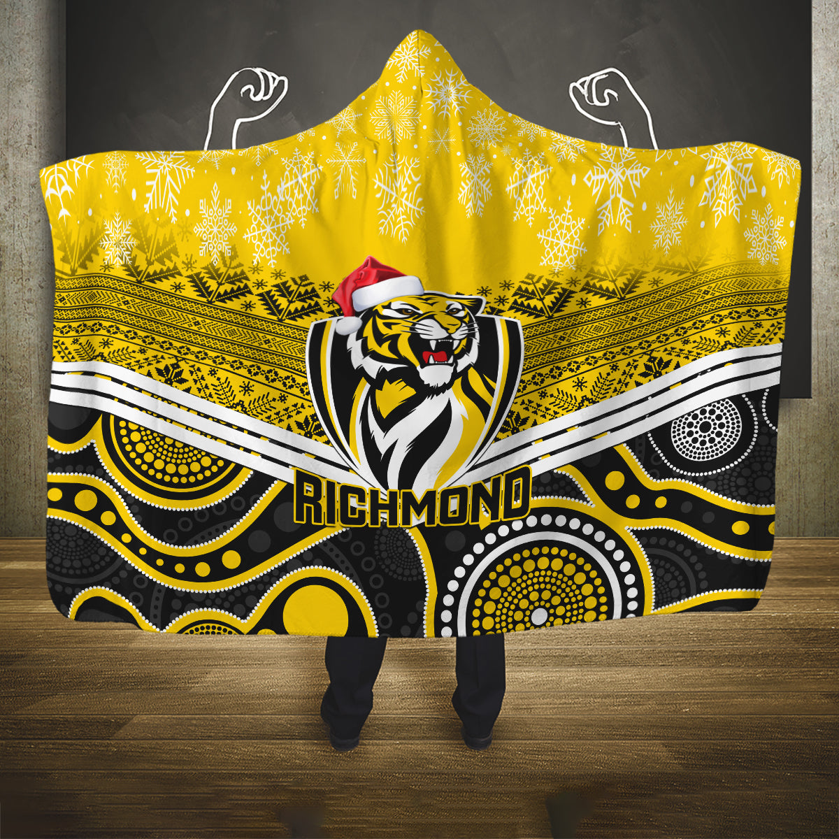 custom-richmond-football-christmas-hooded-blanket-merry-xmas-2023-mix-aboriginal-art