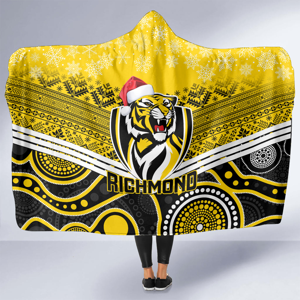 custom-richmond-football-christmas-hooded-blanket-merry-xmas-2023-mix-aboriginal-art