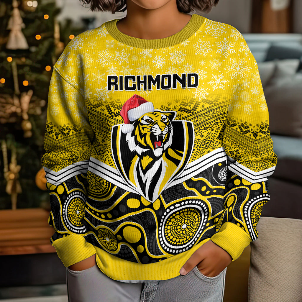 custom-richmond-football-christmas-kid-ugly-christmas-sweater-merry-xmas-2023-mix-aboriginal-art