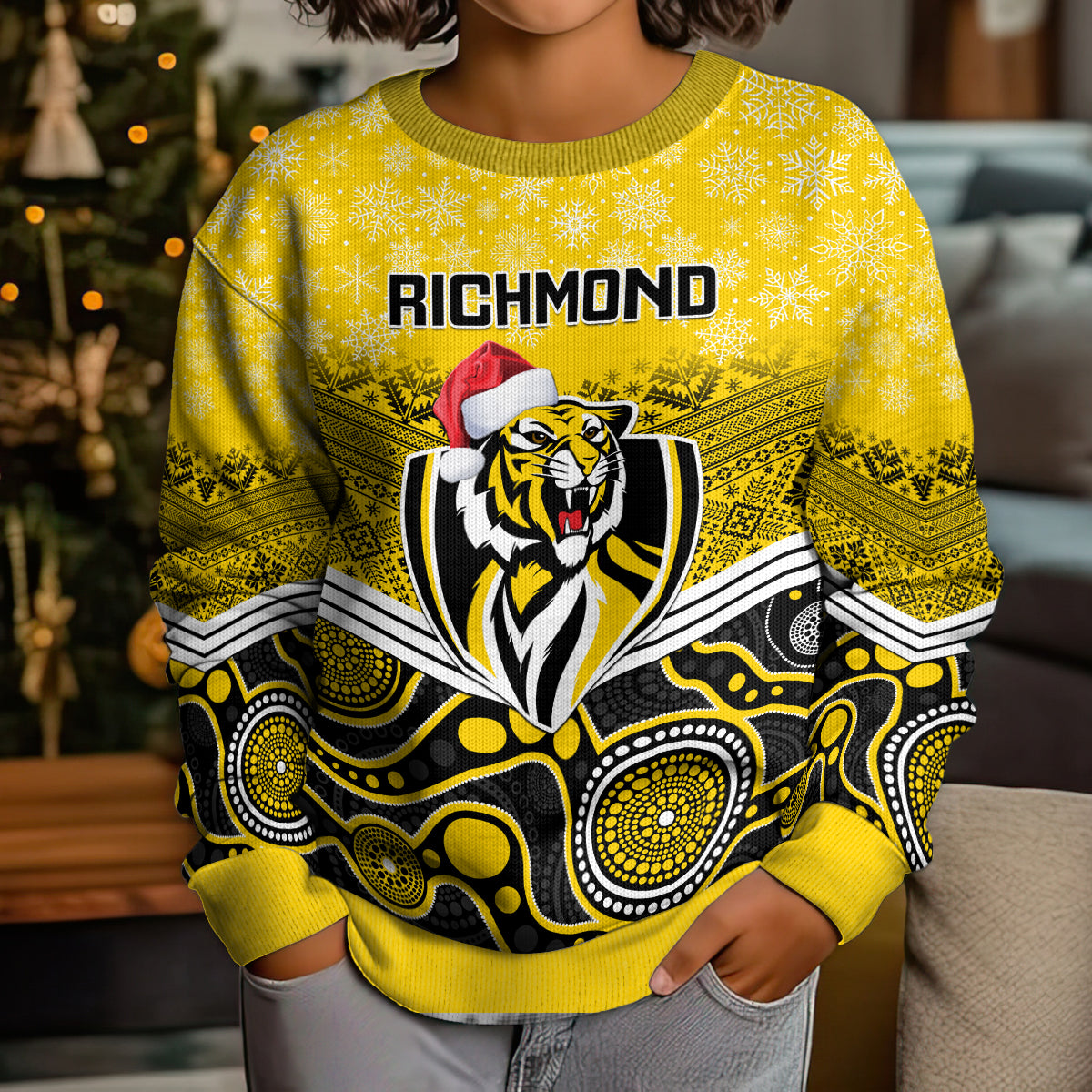 custom-richmond-football-christmas-kid-ugly-christmas-sweater-merry-xmas-2023-mix-aboriginal-art