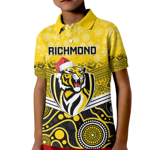 custom-richmond-football-christmas-kid-polo-shirt-merry-xmas-2023-mix-aboriginal-art