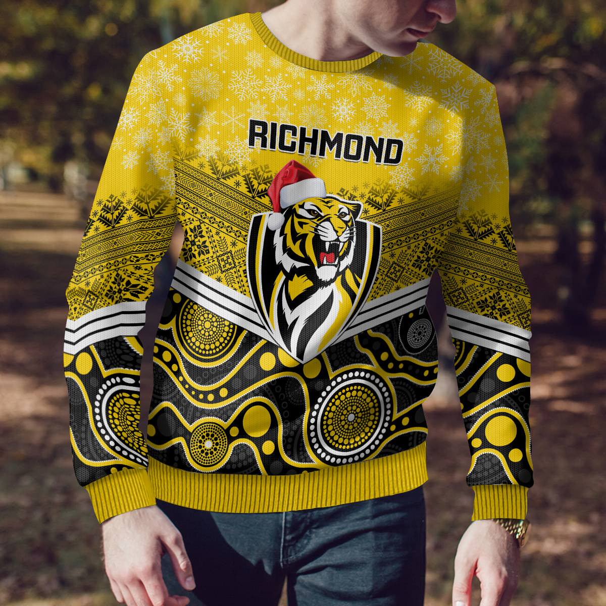 custom-richmond-football-christmas-ugly-christmas-sweater-merry-xmas-2023-mix-aboriginal-art