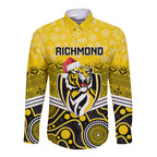 custom-richmond-football-christmas-long-sleeve-button-shirt-merry-xmas-2023-mix-aboriginal-art