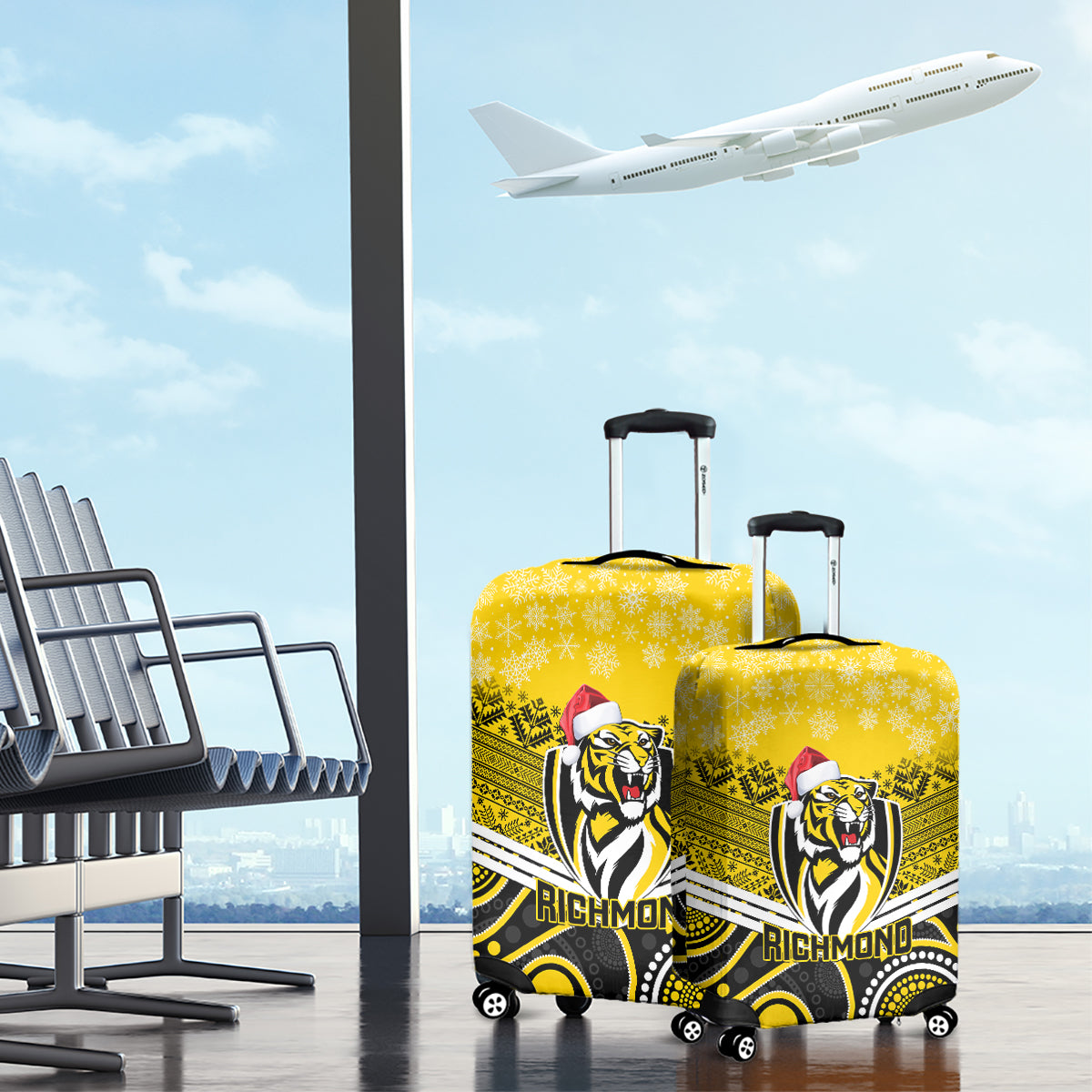 custom-richmond-football-christmas-luggage-cover-merry-xmas-2023-mix-aboriginal-art
