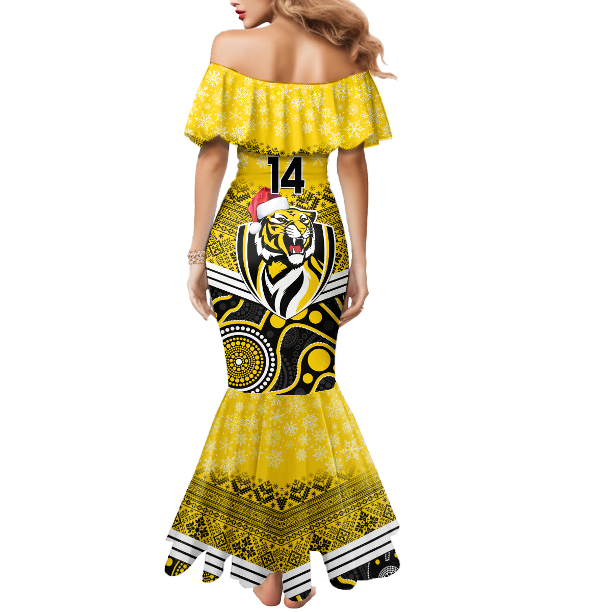 custom-richmond-football-christmas-mermaid-dress-merry-xmas-2023-mix-aboriginal-art