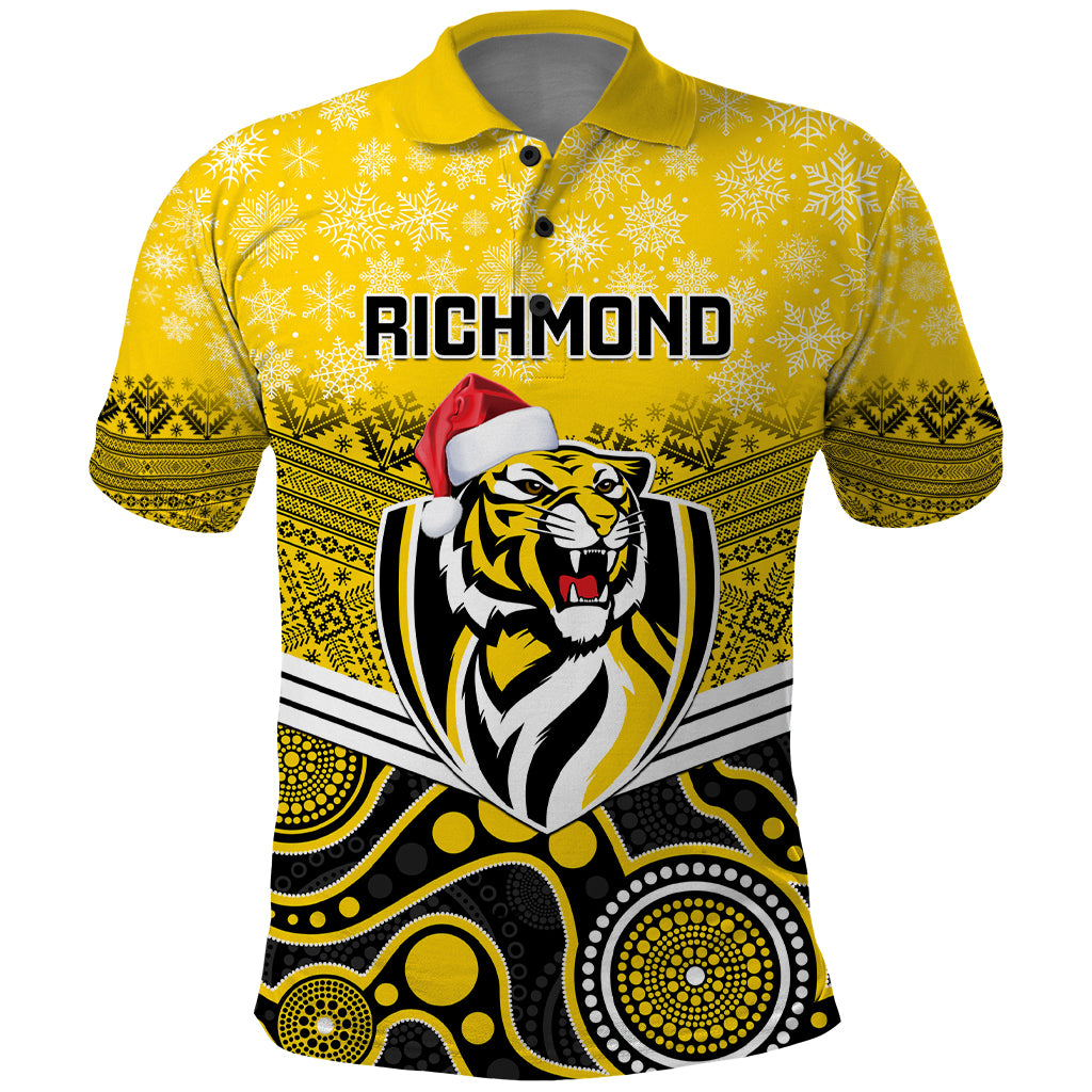 custom-richmond-football-christmas-polo-shirt-merry-xmas-2023-mix-aboriginal-art
