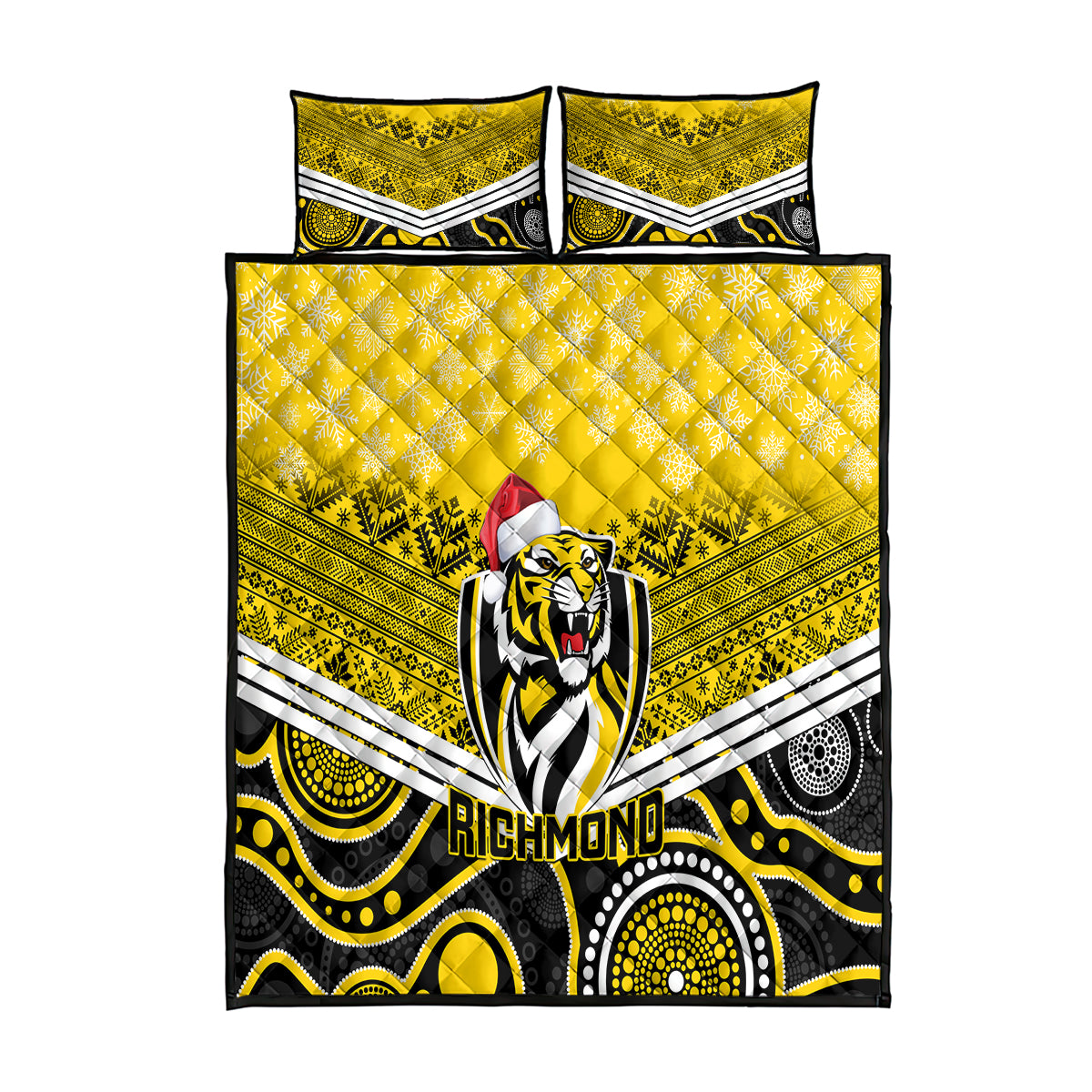 custom-richmond-football-christmas-quilt-bed-set-merry-xmas-2023-mix-aboriginal-art