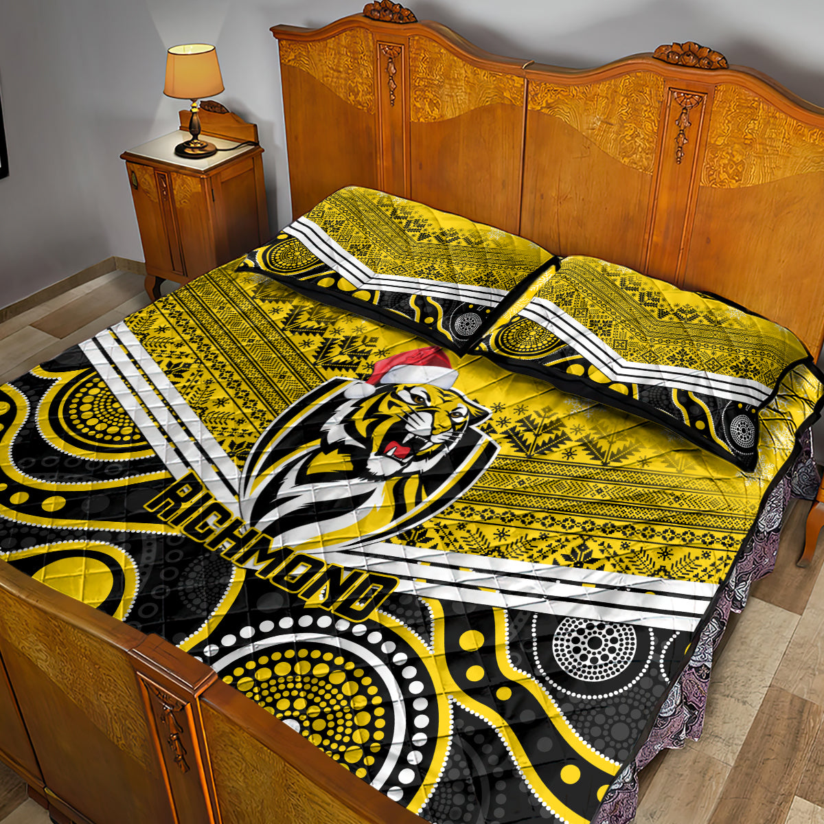 custom-richmond-football-christmas-quilt-bed-set-merry-xmas-2023-mix-aboriginal-art