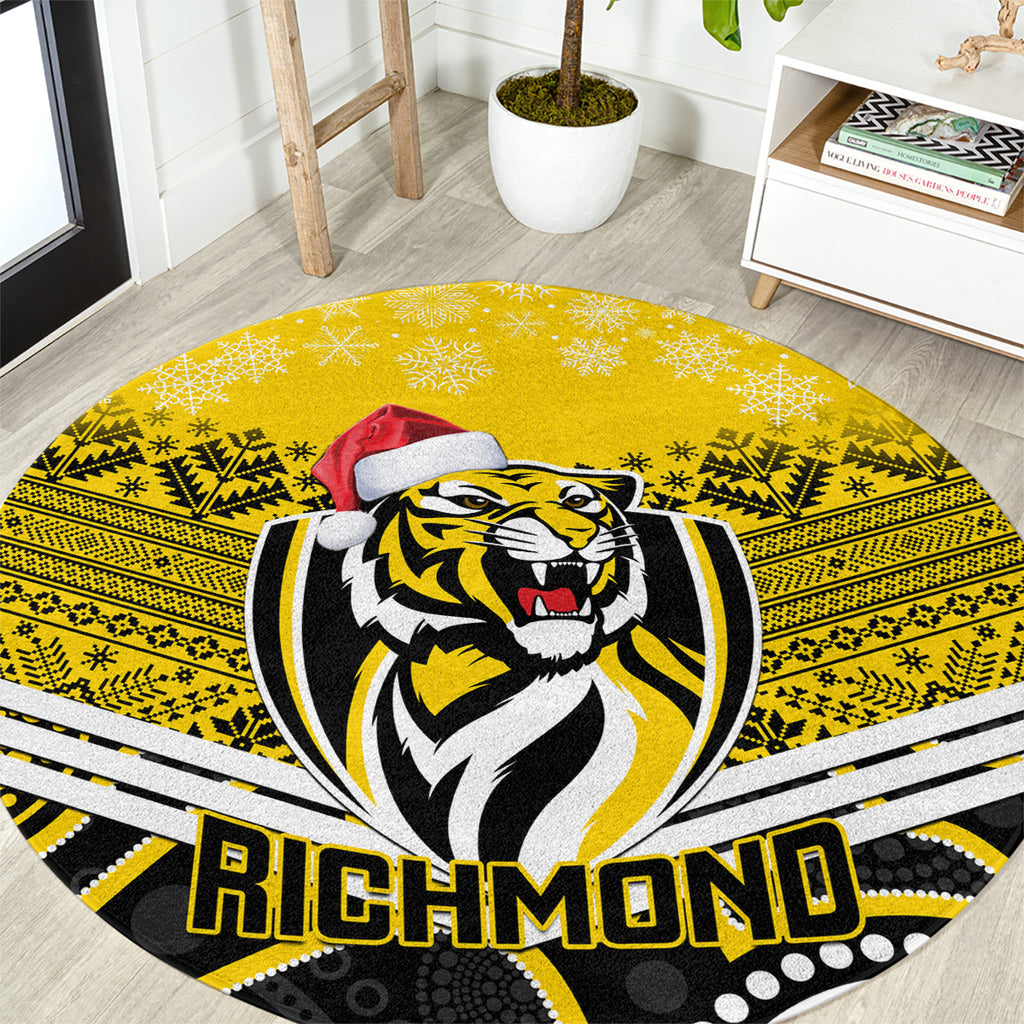 custom-richmond-football-christmas-round-carpet-merry-xmas-2023-mix-aboriginal-art