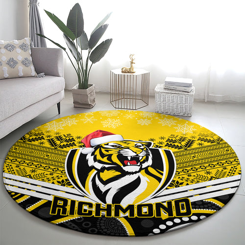 custom-richmond-football-christmas-round-carpet-merry-xmas-2023-mix-aboriginal-art