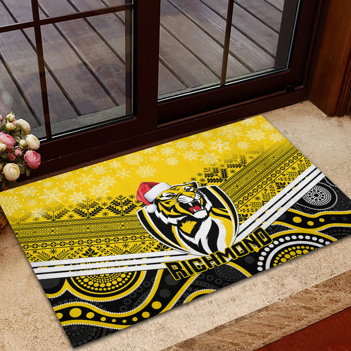 custom-richmond-football-christmas-rubber-doormat-merry-xmas-2023-mix-aboriginal-art
