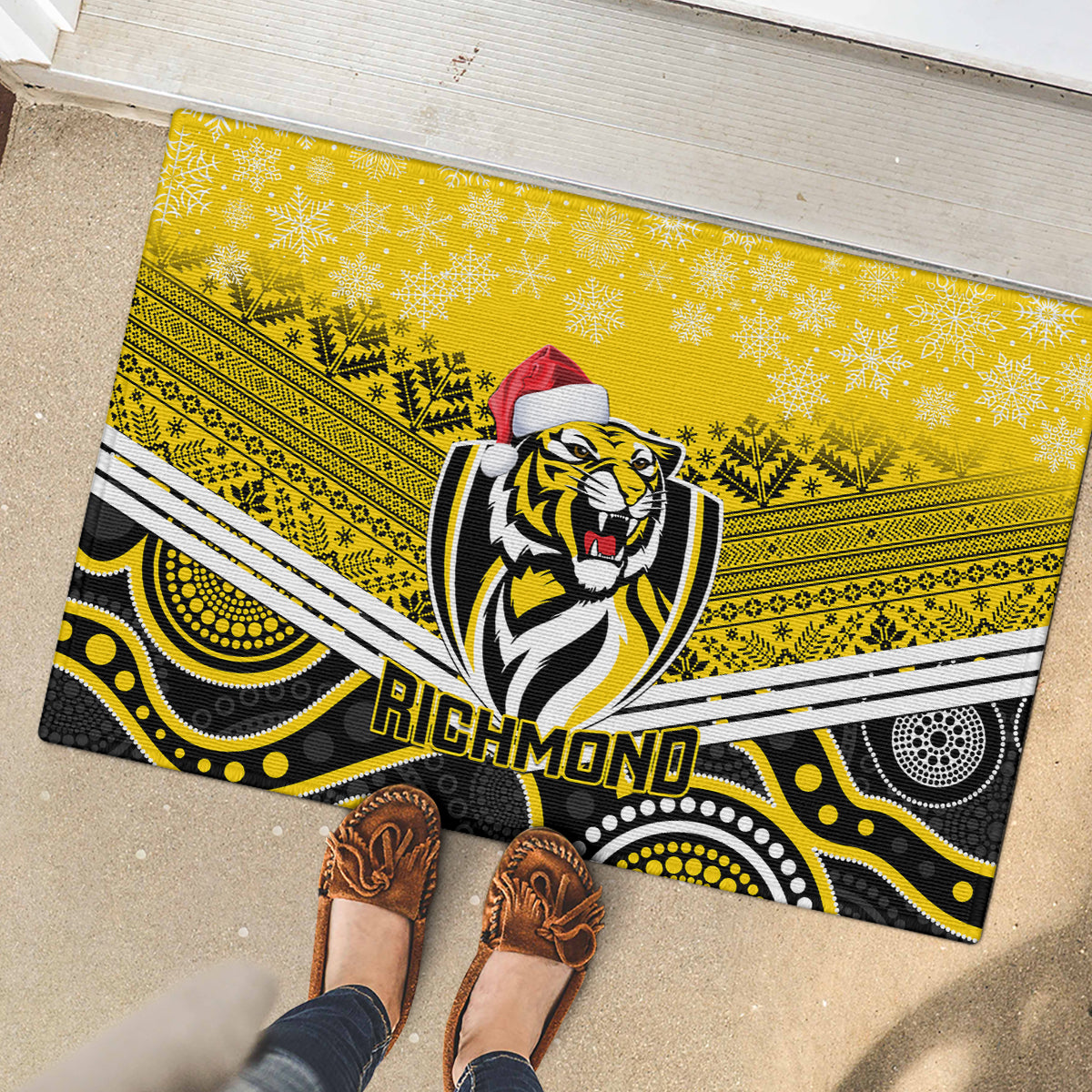 custom-richmond-football-christmas-rubber-doormat-merry-xmas-2023-mix-aboriginal-art