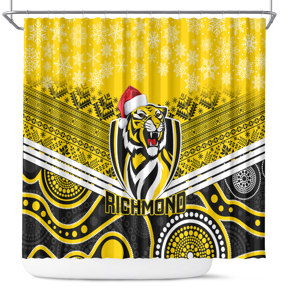 custom-richmond-football-christmas-shower-curtain-merry-xmas-2023-mix-aboriginal-art