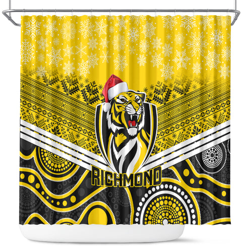 custom-richmond-football-christmas-shower-curtain-merry-xmas-2023-mix-aboriginal-art