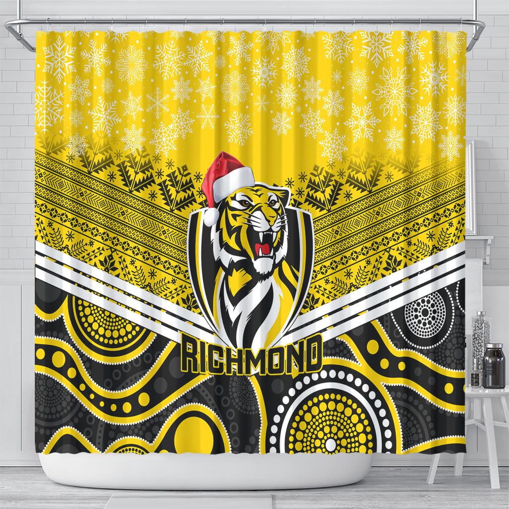 custom-richmond-football-christmas-shower-curtain-merry-xmas-2023-mix-aboriginal-art