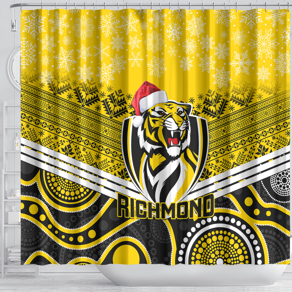 custom-richmond-football-christmas-shower-curtain-merry-xmas-2023-mix-aboriginal-art