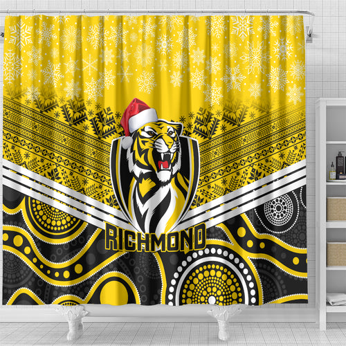 custom-richmond-football-christmas-shower-curtain-merry-xmas-2023-mix-aboriginal-art