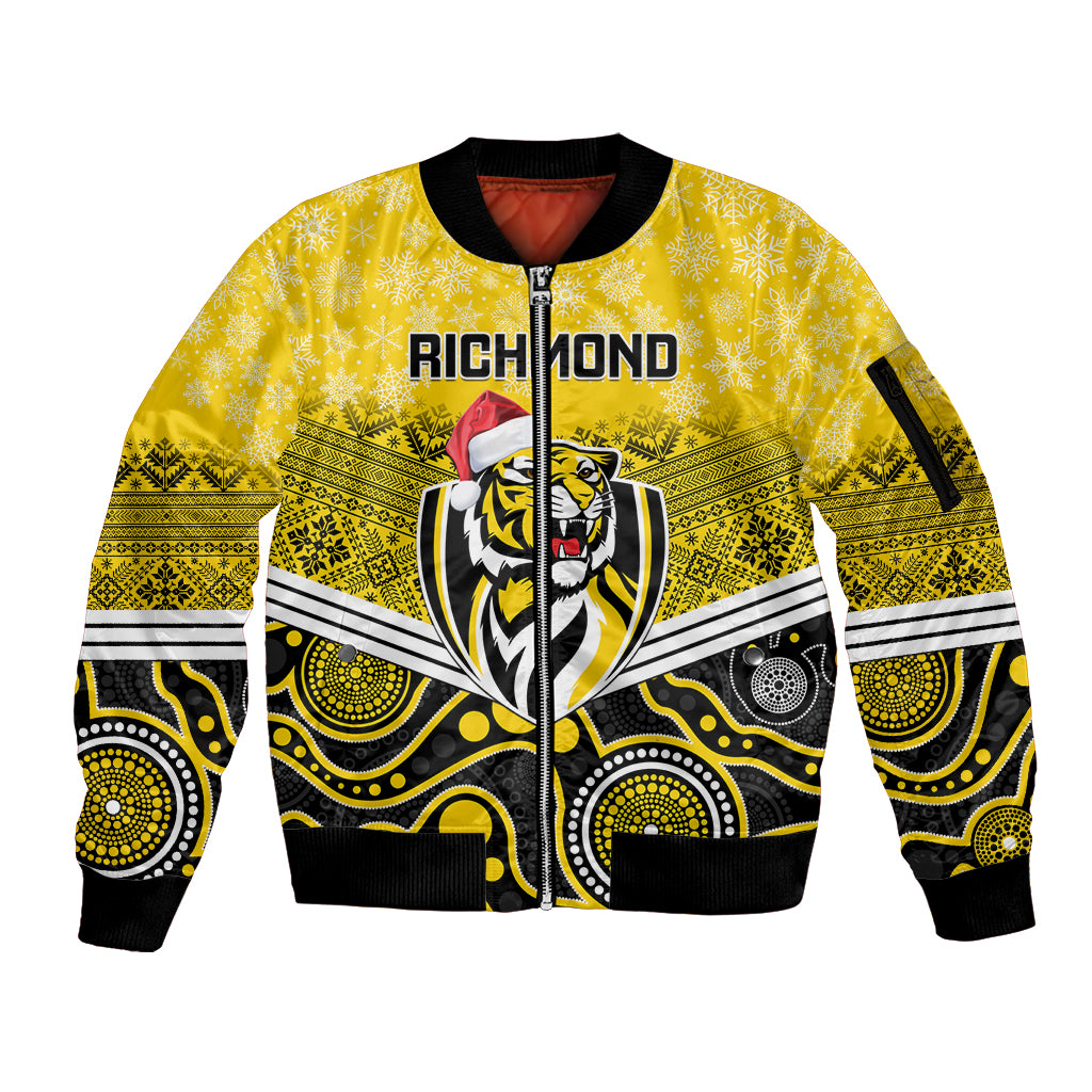 custom-richmond-football-christmas-sleeve-zip-bomber-jacket-merry-xmas-2023-mix-aboriginal-art