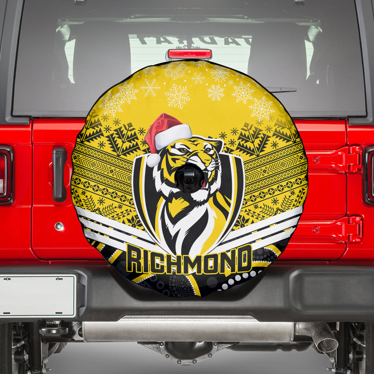 custom-richmond-football-christmas-spare-tire-cover-merry-xmas-2023-mix-aboriginal-art