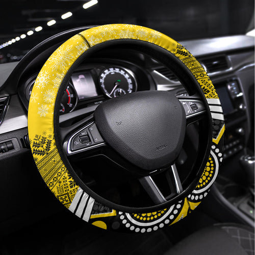 Richmond Football Christmas Steering Wheel Cover Merry Xmas 2023 Mix Aboriginal Art