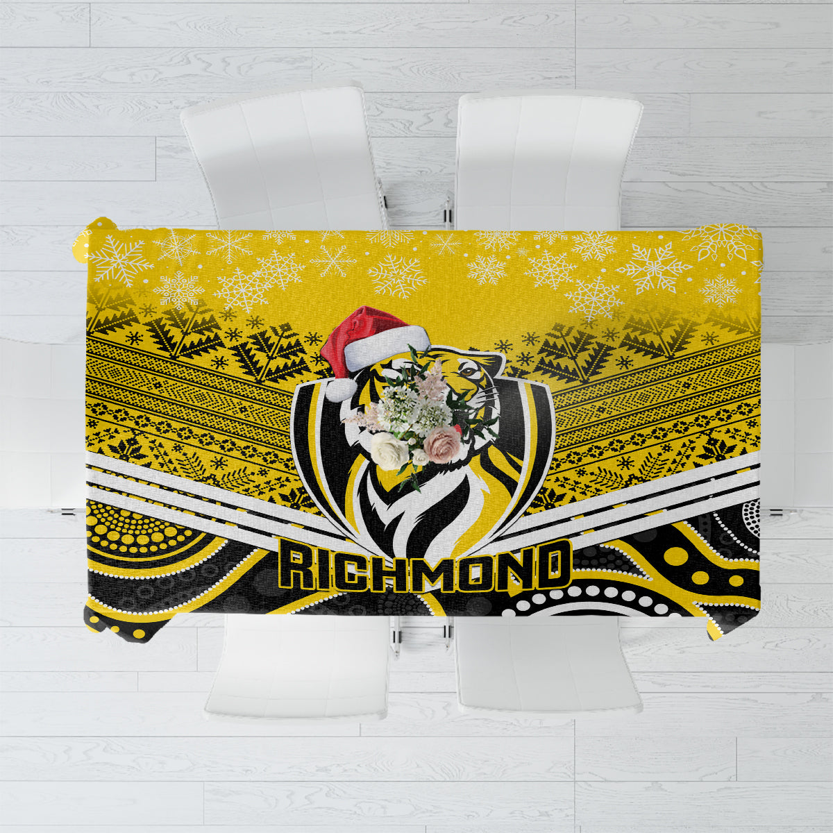 custom-richmond-football-christmas-tablecloth-merry-xmas-2023-mix-aboriginal-art
