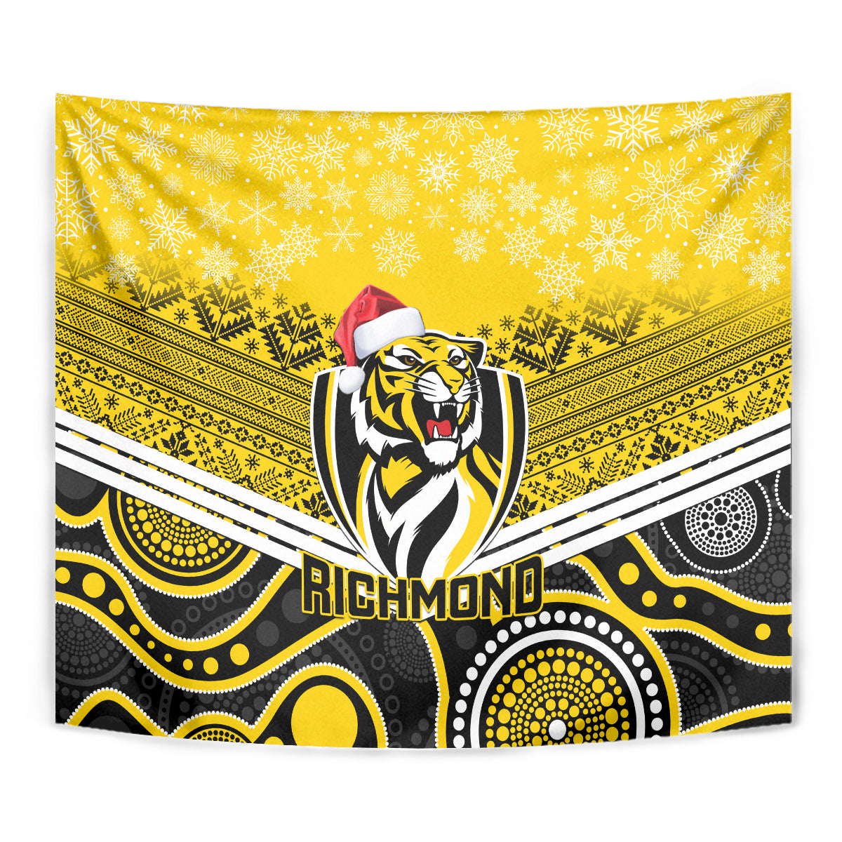 custom-richmond-football-christmas-tapestry-merry-xmas-2023-mix-aboriginal-art