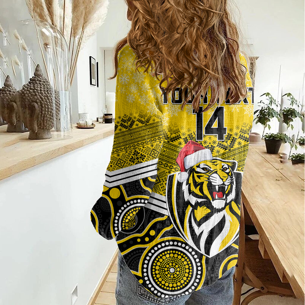 custom-richmond-football-christmas-women-casual-shirt-merry-xmas-2023-mix-aboriginal-art