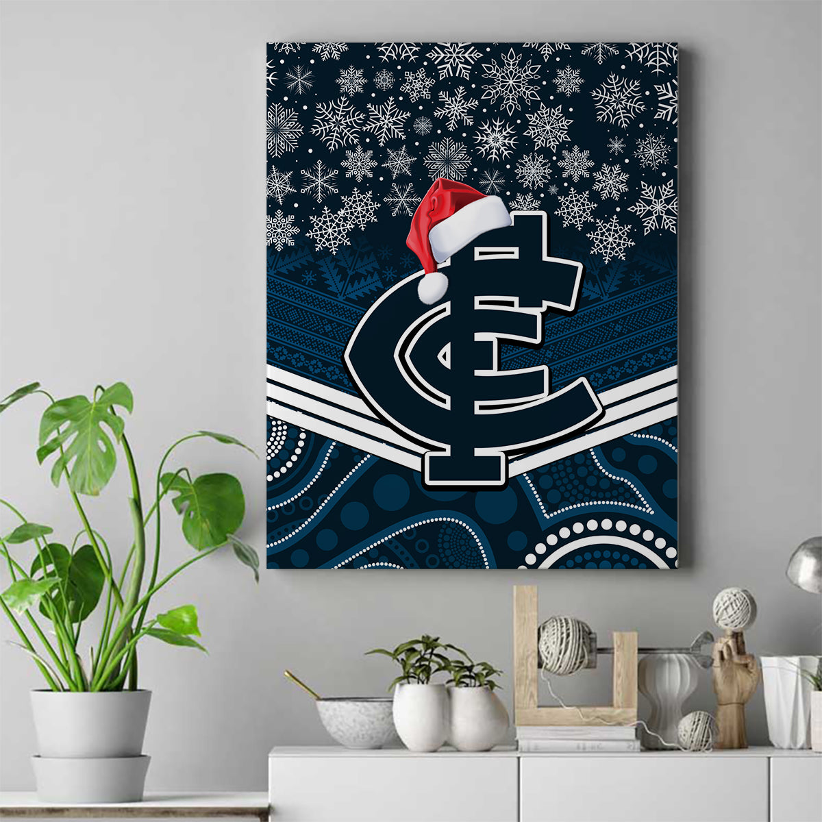 custom-blues-football-christmas-canvas-wall-art-merry-xmas-2023-mix-aboriginal-art