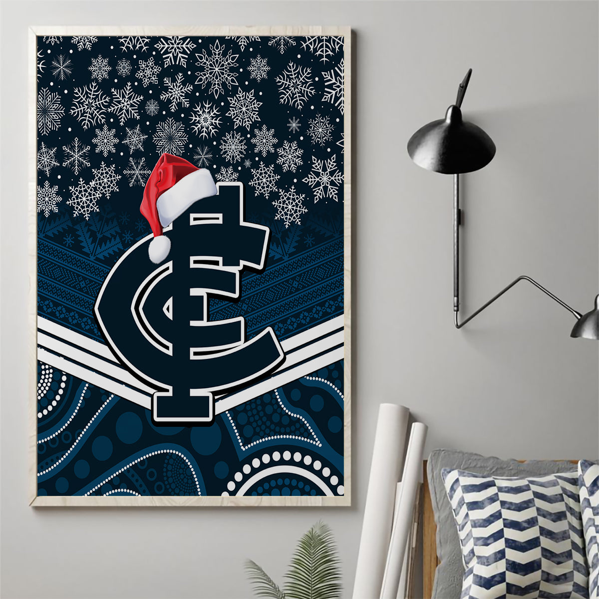 custom-blues-football-christmas-canvas-wall-art-merry-xmas-2023-mix-aboriginal-art
