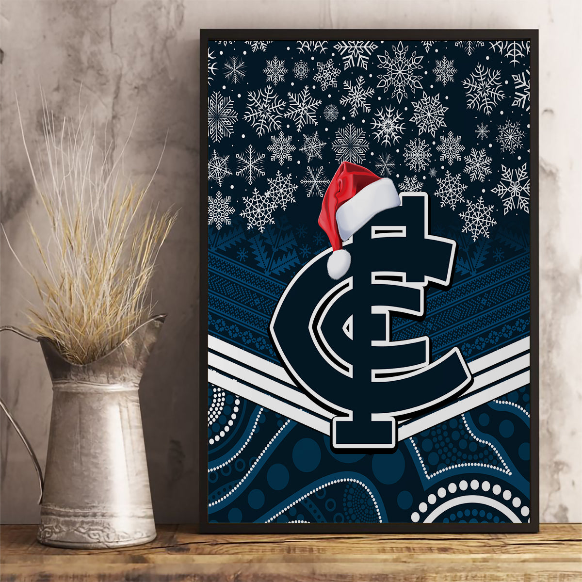 custom-blues-football-christmas-canvas-wall-art-merry-xmas-2023-mix-aboriginal-art