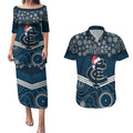 custom-blues-football-christmas-couples-matching-puletasi-dress-and-hawaiian-shirt-merry-xmas-2023-mix-aboriginal-art