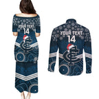 custom-blues-football-christmas-couples-matching-puletasi-dress-and-long-sleeve-button-shirt-merry-xmas-2023-mix-aboriginal-art